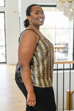 Load image into Gallery viewer, Stayin&#39; Alive V-Neck Sequin Tank in Gold

