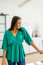 Load image into Gallery viewer, Storied Moments Draped Peplum Top
