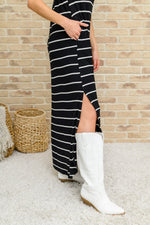 Load image into Gallery viewer, Striped Maxi Dress In Black
