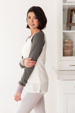 Load image into Gallery viewer, Suave Stripes Raglan Top
