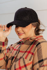 Load image into Gallery viewer, Lyla Sherpa Ball Cap in Black
