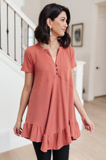 Load image into Gallery viewer, Sweet Breeze Tunic Dress in Rust
