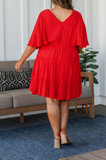 Load image into Gallery viewer, Sweet and Spicy Flutter Sleeve Dress
