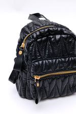 Load image into Gallery viewer, Take It With You Quilted Mini Backpack in Black
