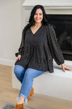 Load image into Gallery viewer, Tell Me I&#39;m Yours Dot Print Tiered Blouse
