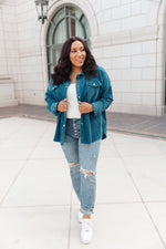 Load image into Gallery viewer, Tell Me After School Shacket in Teal
