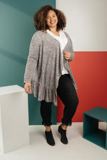 Load image into Gallery viewer, The Avalynn Heathered Cardigan in Smoky Coal
