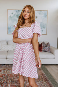 The Moment Checkered Babydoll Dress