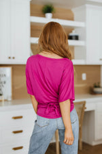 Load image into Gallery viewer, Tied Up With a Bow Top in Magenta
