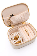 Load image into Gallery viewer, Travel Jewelry Case in Cream Snakeskin
