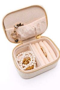 Travel Jewelry Case in Cream Snakeskin