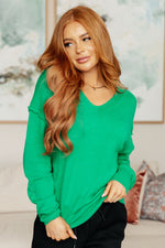 Load image into Gallery viewer, Very Understandable V-Neck Sweater in Green
