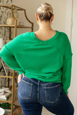 Load image into Gallery viewer, Very Understandable V-Neck Sweater in Green
