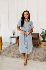 Load image into Gallery viewer, Wait For It Denim Shirtdress
