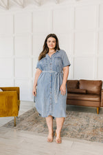 Load image into Gallery viewer, Wait For It Denim Shirtdress
