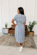 Load image into Gallery viewer, Wait For It Denim Shirtdress
