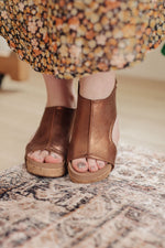 Load image into Gallery viewer, Walk This Way Wedge Sandals in Antique Bronze

