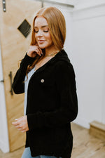 Load image into Gallery viewer, Warm-Hearted Chenille Shacket In Black
