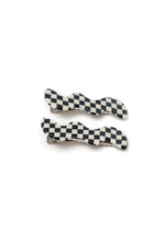 Load image into Gallery viewer, Wavy Clip Set in Checkered Black
