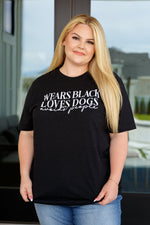 Load image into Gallery viewer, Wears Black, Loves Dogs Graphic Tee in Heather Black
