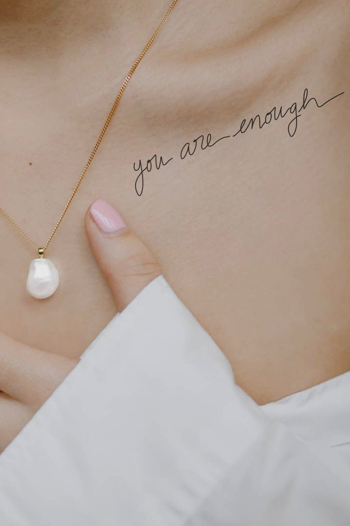 Words For A Season Temporary Tattoo - you are enough