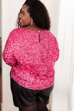 Load image into Gallery viewer, You Found Me Sequin Top in Fuchsia
