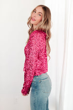 Load image into Gallery viewer, You Found Me Sequin Top in Fuchsia
