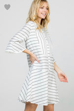 Load image into Gallery viewer, Black &amp; White Striped Dress
