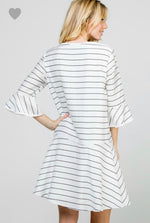 Load image into Gallery viewer, Black &amp; White Striped Dress
